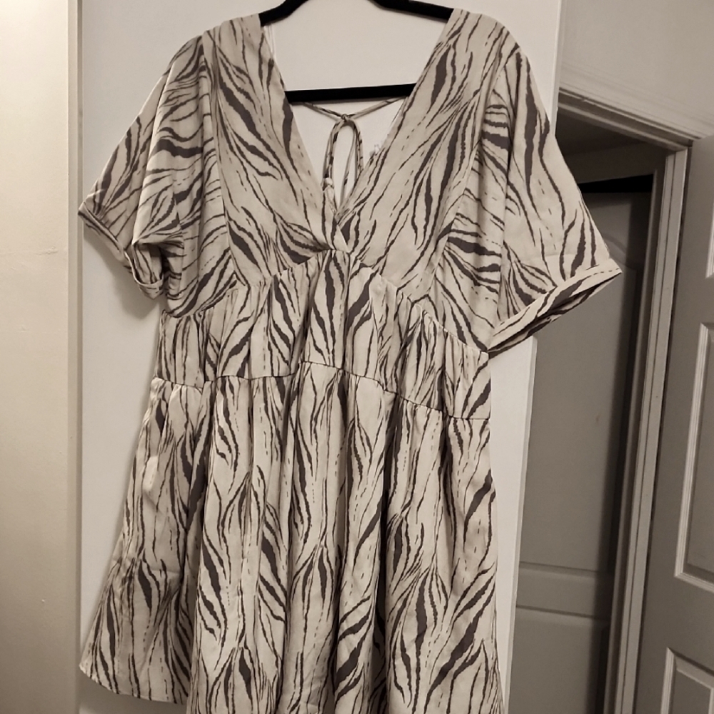 Zebra Print V-Neck Women's Top